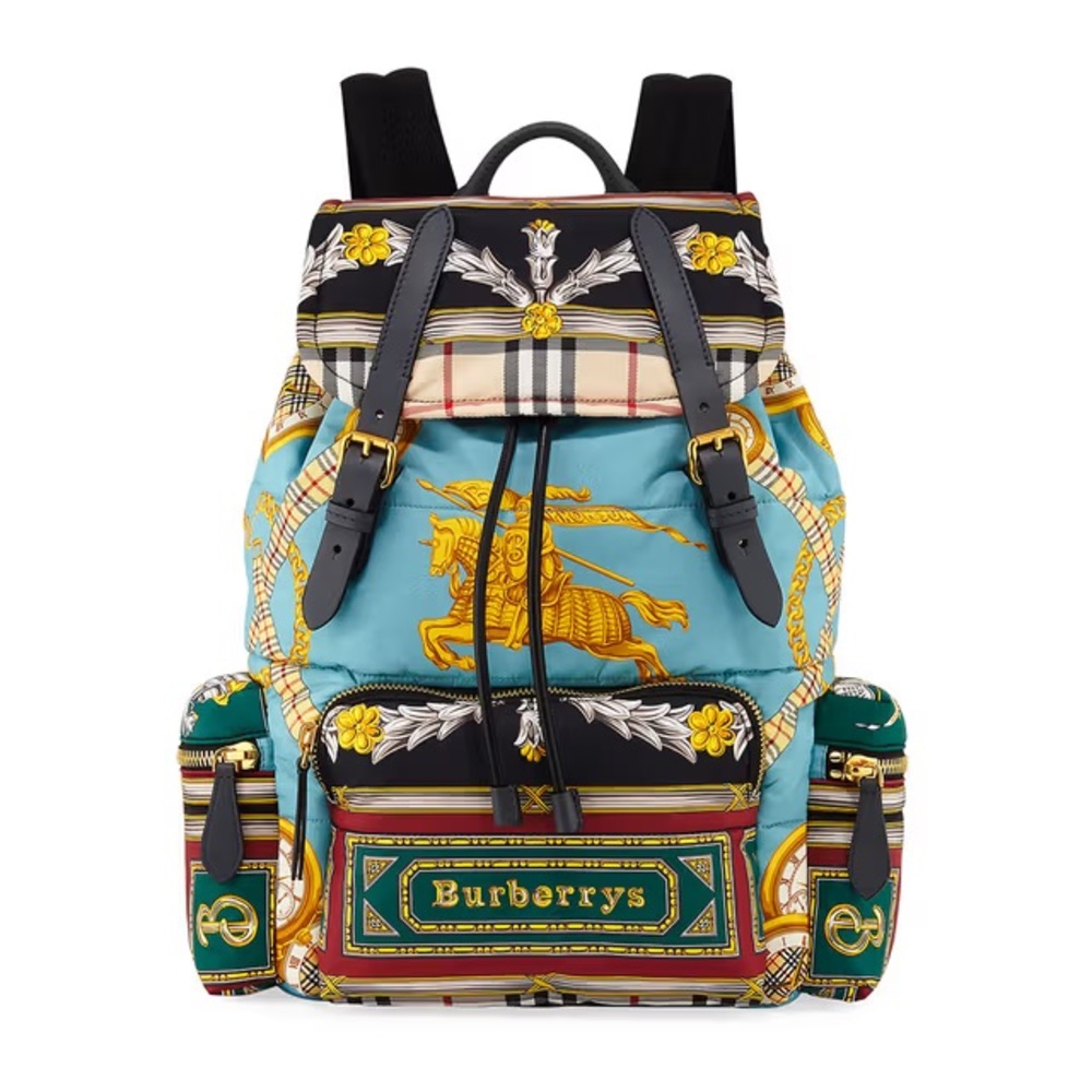 Burberry Blue and Yellow Patterned Backpack
